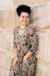 Womens, midi, Flamenco Dress, 100% Cotton, hand block print. in Myridia