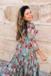 Womens, midi, Flamenco Dress, 100% Cotton, hand block print. Vaya