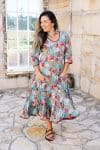 Womens, midi, Flamenco Dress, 100% Cotton, hand block print. Vaya