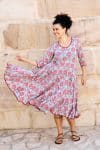 Womens, midi, Flamenco Dress, 100% Cotton, hand block print. Floria