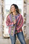 Womens Pachari Jacket, viscose/wool embroidered, vibrant Andean Sol