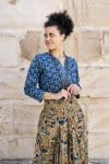 Womens, Coco Skirt In Autumn toned - Myridia and Mandalay blouse Indigo Rasa. 100% cotton, hand block print.