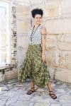 Womens, Coco Skirt in vibrant green Edentree & Tagai Top Rhapsody. 100% cotton, hand block print.