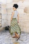 Womens, Coco Skirt in vibrant green Edentree & Tagai Top Rhapsody. 100% cotton, hand block print.