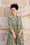 Womens, Coco Skirt and Shimla Coat in vibrant green Edentree & Tagai Top Rhapsody. 100% cotton, hand block print.