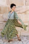 Womens, Coco Skirt and Shimla Coat in vibrant green Edentree & Tagai Top Rhapsody. 100% cotton, hand block print.