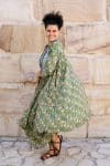 Womens, Coco Skirt and Shimla Coat in vibrant green Edentree & Tagai Top Rhapsody. 100% cotton, hand block print.