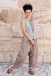 Womens, Tagai Blouse, sleeveless, & Sol Pant, 100% cotton, hand block print, hand stitched, in Rhapsody & Stone