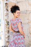 Womens, Coco Skirt and Sundra Blouse in Floria. 100% cotton, hand block print.