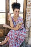 Womens, Coco Skirt and Sundra Blouse in Floria. 100% cotton, hand block print.