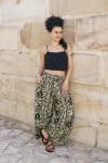 Womens, Florentis Culottes, 100% cotton, hand block prints, in black and sepia - Noctara