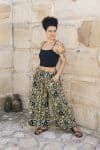 Womens, Florentis Culottes, 100% cotton, hand block prints, in black and sepia - Noctara