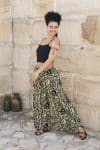 Womens, Florentis Culottes, 100% cotton, hand block prints, in black and sepia - Noctara