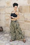 Womens, Florentis Culottes, 100% cotton, hand block prints, in black and sepia - Noctara