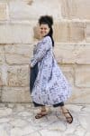 Womens, Tula Coat in Kamala, Sol Pants in Boho Blue and Lola Top in Dandelion. 100% cotton, hand block print.