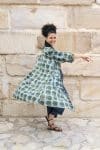 Womens, Shimla Coat in Naspal Figaris, Sol Pants in Boho Blue and Lola Top in Dandelion. 100% cotton, hand block print.