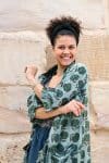 Womens, Shimla Coat in Naspal Figaris, Sol Pants in Boho Blue and Lola Top in Dandelion. 100% cotton, hand block print.