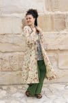 Womens, Tula Coat in Rumi, Avanna Pants in Juniper and Sita Tunic in Celeste. 100% cotton, hand block print.
