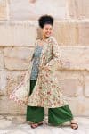 Womens, Tula Coat in Rumi, Avanna Pants in Juniper and Sita Tunic in Celeste. 100% cotton, hand block print.
