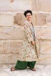 Womens, Tula Coat in Rumi, Avanna Pants in Juniper and Sita Tunic in Celeste. 100% cotton, hand block print.