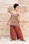 Womens, Apanna Pants in Henna Floret and Sita Tunic in Autumn. 100% cotton, hand block print.
