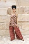 Womens, Apanna Pants in Henna Floret and Sita Tunic in Autumn. 100% cotton, hand block print.
