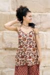 Womens, Sita Tunic in Autumn. 100% cotton, hand block print.