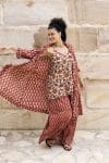 Womens, Shimla Coat in Kalika, Apanna Pants in Henna Floret and Sita Tunic in Autumn. 100% cotton, hand block print.