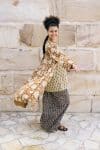 Womens, Tula Coat in Masala, Apanna Pants in Stella and Sita Tunic in Habitat. 100% cotton, hand block print.