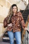 Womens, Vintage Sari Amira blouse - silk - rustic terracotta tones - Holly