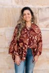 Womens, Vintage Sari Amira blouse - silk - rustic terracotta tones - Holly