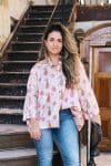 Womens, Vintage Sari Amira blouse - silk - soft pink paisley - Alina