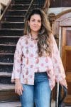 Womens, Vintage Sari Amira blouse - silk - soft pink paisley - Alina