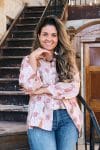 Womens, Vintage Sari Amira blouse - silk - soft pink paisley - Alina