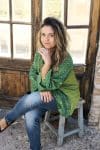 Womens, Vintage Sari Amira blouse - cotton - vivid psychedelic green - Juniper