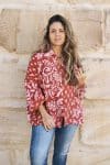 Womens, Vintage Sari Amira blouse - cotton - 70's island style - Kauai