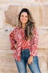 Womens, Vintage Sari Amira blouse - cotton - 70's island style - Kauai