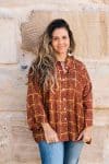 Womens, Vintage Sari Amira blouse - silk - golden red - Marie
