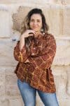 Womens, Vintage Sari Amira blouse - silk - golden red - Marie