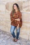 Womens, Vintage Sari Amira blouse - silk - golden red - Marie