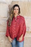 Womens, Vintage Sari Amira blouse - silk - cinnamon red - Marcelle