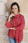 Womens, Vintage Sari Amira blouse - silk - cinnamon red - Marcelle