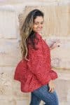 Womens, Vintage Sari Amira blouse - silk - cinnamon red - Marcelle