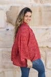Womens, Vintage Sari Amira blouse - silk - cinnamon red - Marcelle