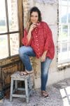 Womens, Vintage Sari Amira blouse - silk - cinnamon red - Marcelle