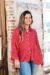 Womens, Vintage Sari Amira blouse - silk - cinnamon red - Marcelle