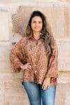 Womens, Vintage Sari Amira blouse - silk - paisley - Wanderlust