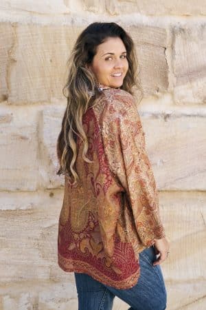 Womens, Vintage Sari Amira blouse - silk - paisley - Wanderlust
