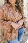 Womens, Vintage Sari Amira blouse - silk - paisley - Wanderlust