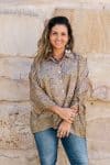 Womens, Vintage Sari Amira blouse - silk - earth tones - Nala